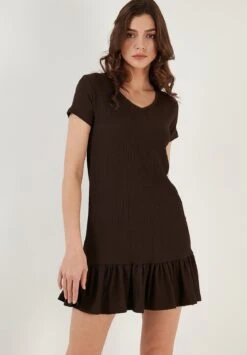 LELA Regular Fit - Jurk - Brown