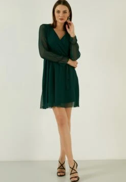 LELA Mini- Jurk - Petrol Blue -Stijl Verkoop 03dfb18069eb49e7a9d45aeb4aeaef3b