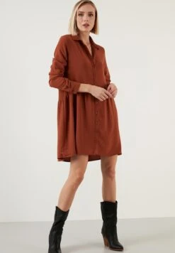 LELA Regular Fit - Blousejurk - Brick Red -Stijl Verkoop 04fb7a8613dd4ceeb05315125824a617