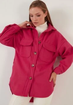 LELA Loose Fit - Lichte Jas - Fuchsia -Stijl Verkoop 09a85df5a55c43e192251e13040e140c