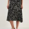 LELA Midi- A-Lijn Rok - Black White Striped -Stijl Verkoop 0ab8642c862146f1bb4111a5889f0452