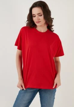LELA Crew Neck- T-Shirt Basic - Red