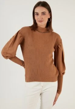 LELA Regular Fit - Trui - Light Brown