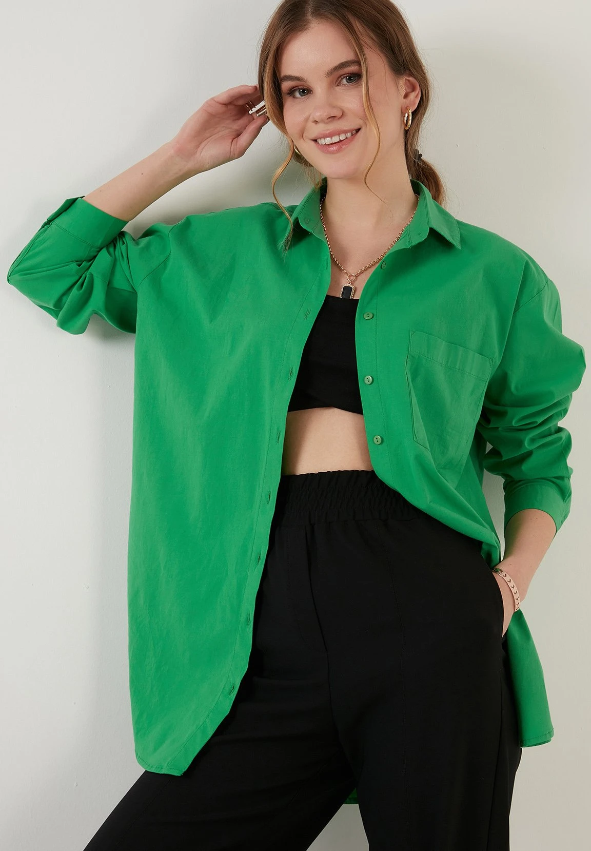 LELA Loose Fit - Overhemd - Green 6 LELA Loose Fit - Overhemd - Green - Afbeelding 4