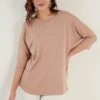 LELA Crew Neck- Longsleeve - Biscuit Color -Stijl Verkoop 14fcebbf82124b6cb6bb384e93eb825c