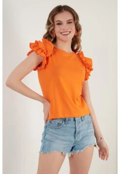 LELA T-Shirt Print - Orange Color -Stijl Verkoop 17aa16a5f0394267b7314c8765b6159a