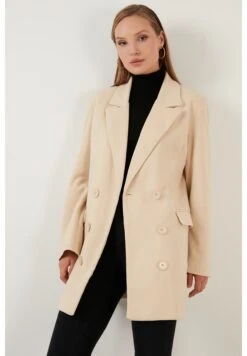 LELA Halflange Jas - Stone -Stijl Verkoop 1a926c7a00f444278feb6f27c2379cfc