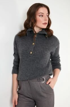 LELA Trui - Dark Grey -Stijl Verkoop 1d847e101a9d49f99da1b45c99e88c8b