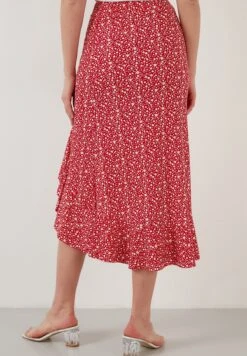 LELA Midi - A-Lijn Rok - Red -Stijl Verkoop 1dc30495bda847528f7899749d426dde
