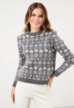 LELA Regular Fit - Trui - Dark Grey