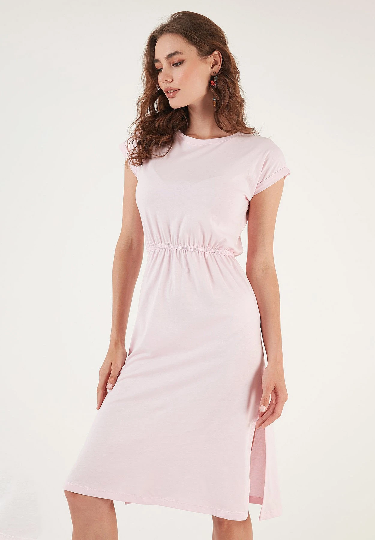 LELA Short Sleeve Midi - Jurk - Light Pink 6 LELA Short Sleeve Midi - Jurk - Light Pink - Afbeelding 4