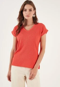 LELA Regular Fit - Blouse - Coral 10 LELA Regular Fit - Blouse - Coral -Stijl Verkoop 2916b6cd541b41479fe397ea71cb95bd
