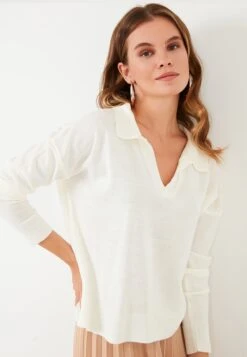 LELA Neck - Trui - Ecru -Stijl Verkoop 299d9e3cc0d44e34ba07eea92f10fe9a