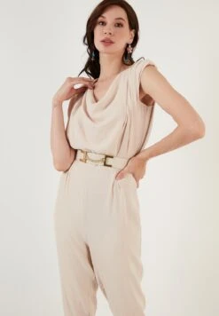LELA Slim Fit - Jumpsuit - Stone -Stijl Verkoop 2a936fbbb0084453826068cd8b04b1af
