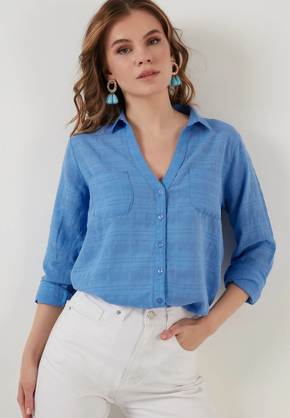 LELA Overhemdblouse - Dark Blue 6 LELA Overhemdblouse - Dark Blue - Afbeelding 4
