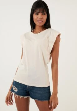 LELA Crew Neck - T-Shirt Basic - Stone
