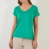 LELA V Neck- T-Shirt Basic - Benetton Color -Stijl Verkoop 2f7ac60786184a78b3f552a4830f3b0c