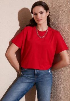 LELA Crew Neck- T-Shirt Basic - Red -Stijl Verkoop 319f8824731846a7943831d99eceb20a