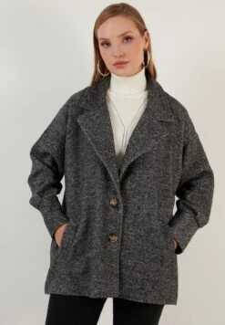 LELA Loose Fit - Halflange Jas - Black