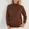 LELA Regular Fit - Sweater - Brown -Stijl Verkoop 3266dcf403a54386a3105a8c837e6c7e