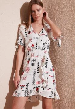 LELA Regular Fit - Jurk - Ecru Orange -Stijl Verkoop 32fa2cce443b417f92bbd340e632d334