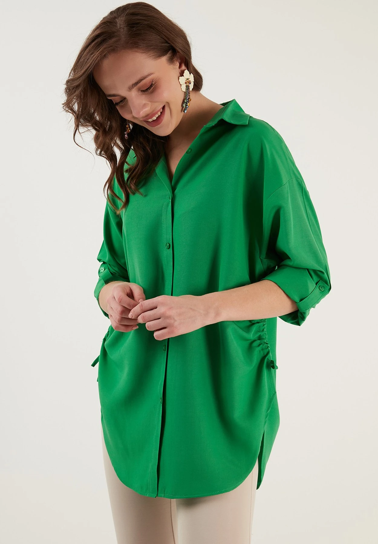 LELA Overhemdblouse - Benetton Color 5 LELA Overhemdblouse - Benetton Color - Afbeelding 3