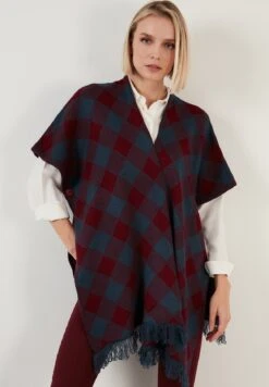 LELA Poncho - Dblue Bordeaux -Stijl Verkoop 36e92c33305f4eff8bff19ddd34e9082