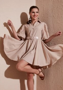 LELA Regular Fit - Blousejurk - Stone -Stijl Verkoop 3a853fae21f84f7dbe13642d20981df3