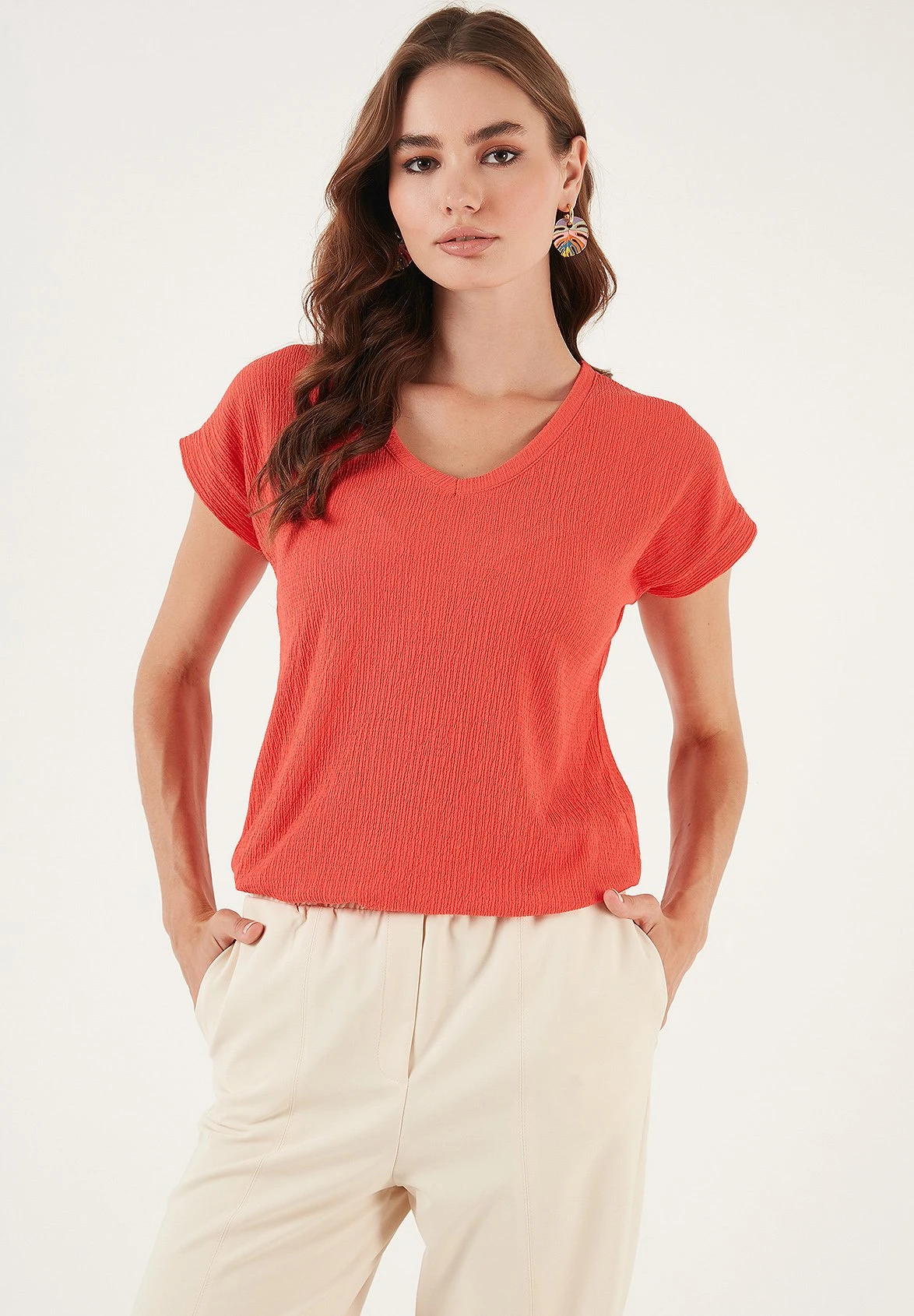 LELA Regular Fit - Blouse - Coral 5 LELA Regular Fit - Blouse - Coral - Afbeelding 3