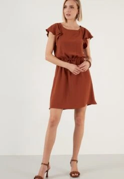 LELA Regular Fit - Jurk - Brick Red -Stijl Verkoop 3ab5f277753247d9931e5450672394f8