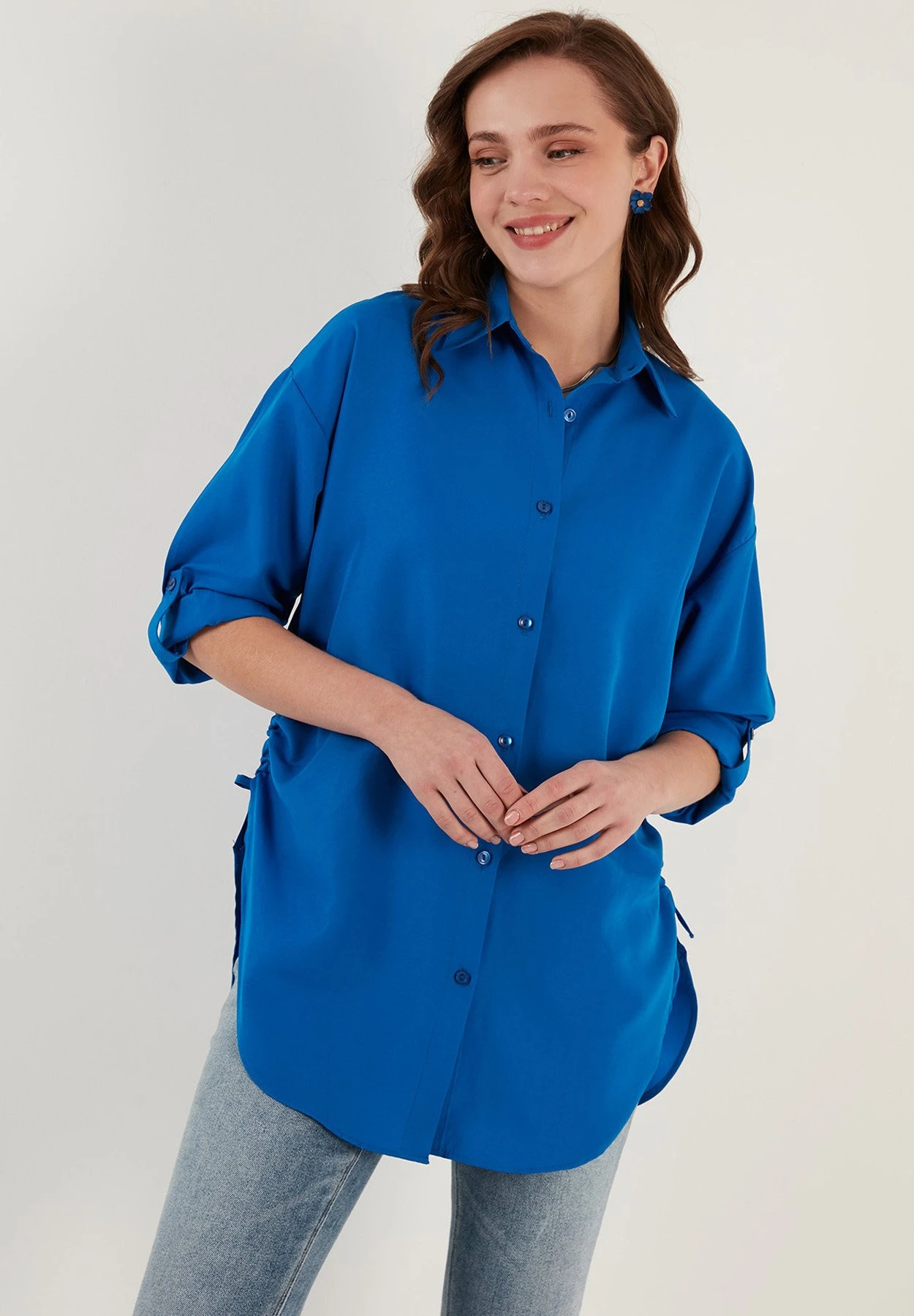 LELA Overhemdblouse - Royal Blue 3 LELA Overhemdblouse - Royal Blue
