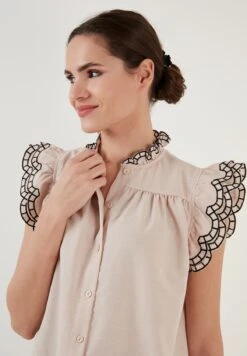 LELA Regular Fit - Overhemdblouse - Beige -Stijl Verkoop 3e9fd79723224982803c092a838845ff