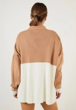 LELA Vest - Ecru Camel -Stijl Verkoop 40f1acb630b449fba8887f88d807a275