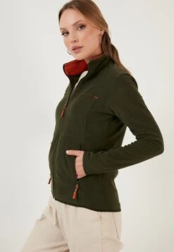 LELA High Collar Zipper- Fleecejas - Khaki -Stijl Verkoop 42f6f71e55c443cfbceff2e755e89092