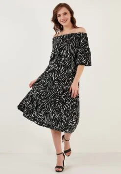 LELA Slim Fit - Jurk - Metallic Black -Stijl Verkoop 494202c2ab574618b11ce540289afb8f