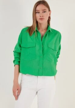 LELA Loose Fit - Overhemdblouse - Green -Stijl Verkoop 4a4e7512117d4c63bd13f72e958f8ccc