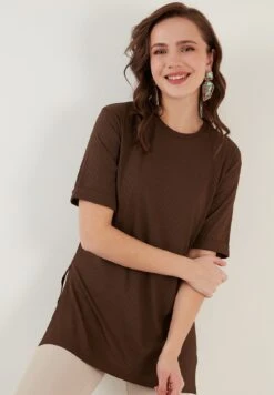 LELA Slim Fit - Blouse - Dark Brown
