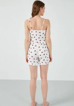 LELA Pyjama - Ecru-Red -Stijl Verkoop 4ca0129be651437498425e88983cce70