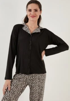 LELA Soft Touch - Pyjama - Leopard Black -Stijl Verkoop 4d04c90a2d82486498a9fdbe523ee178
