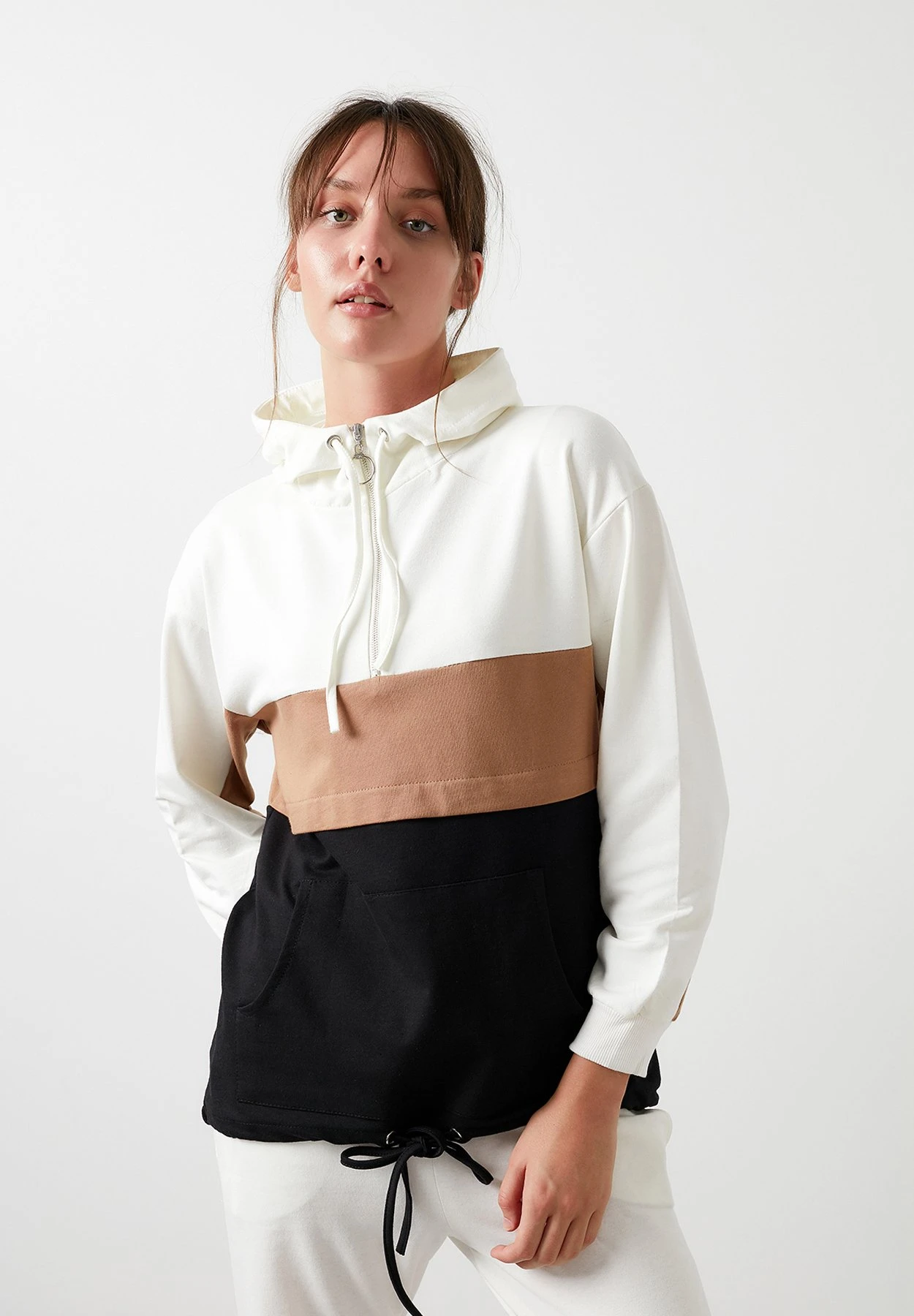 LELA Hoodie - Ecru Biscuit Color Black 3 LELA Hoodie - Ecru Biscuit Color Black