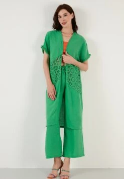 LELA Two Piece Set - Regular Fit - Vest - Green -Stijl Verkoop 50261a465d114f299a6fe6904675a27e