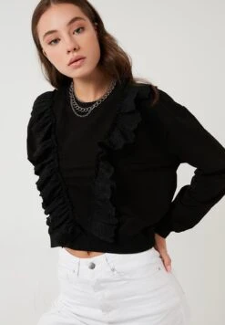 LELA Regular Fit - Sweater - Black -Stijl Verkoop 51fd0702683d40ae83fda97eacbd1b5a