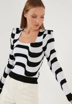 LELA Trui - Black White -Stijl Verkoop 58a2108ee4da41cc990d7498549b4f3c