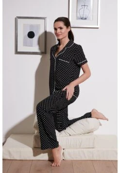 LELA Regular Fit Set - Pyjama - Black -Stijl Verkoop 5b326ddabf5f46d1956b06d834721d65