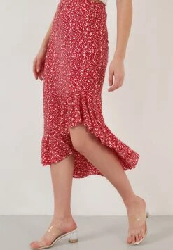 LELA Midi - A-Lijn Rok - Red -Stijl Verkoop 5cd9547fcfe04fa5b919937956e2c928