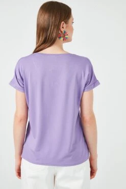 LELA V Neck- T-Shirt Basic - Lilac -Stijl Verkoop 5e0c88cd643a4136a05d3b91bb138485