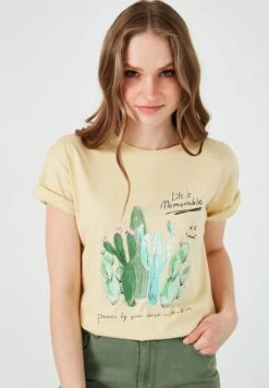 LELA Regular Fit - T-Shirt Print - Yellow -Stijl Verkoop 5f9c5b16811148a486de93943e5ee913