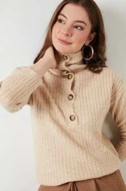 LELA Trui - Beige -Stijl Verkoop 605e49cc699041ebb789919237dc3cf6