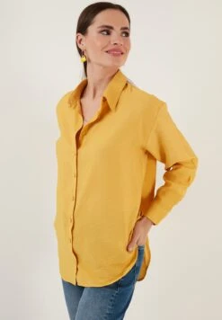 LELA Regular Fit - Overhemdblouse - Mustard -Stijl Verkoop 645024642f98420a869a8abe22f8f3ff
