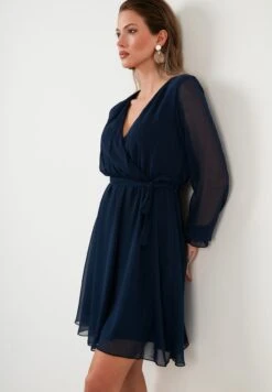 LELA Mini- Jurk - Navy Blue -Stijl Verkoop 672ae8e56c3e46e7a7f8dad2290e579b